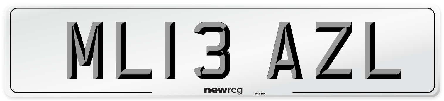ML13 AZL Number Plate from New Reg